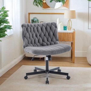 Jojoka 25.5" Wide Criss Cross Chair with Wheels, Modern Swivel Office Chair w/360-Degree Swivel, Adjustable Height, 300lb Capacity, for Office, Study - 1 of 4