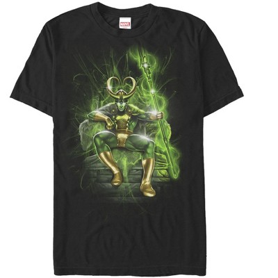 Marvel Mens Marvel Loki Slim Fit Short Sleeve Crew Graphic Tee - Black 3X Large