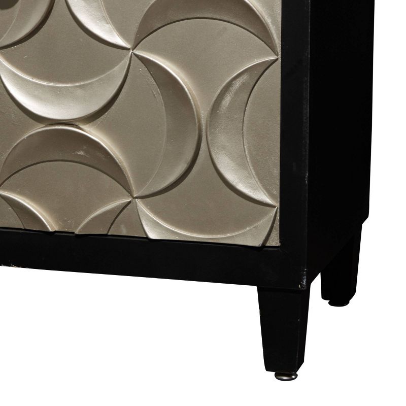 Modern Crescent Moon Pattern Wood Rectangle Cabinet Black - Olivia &#38; May, 4 of 14