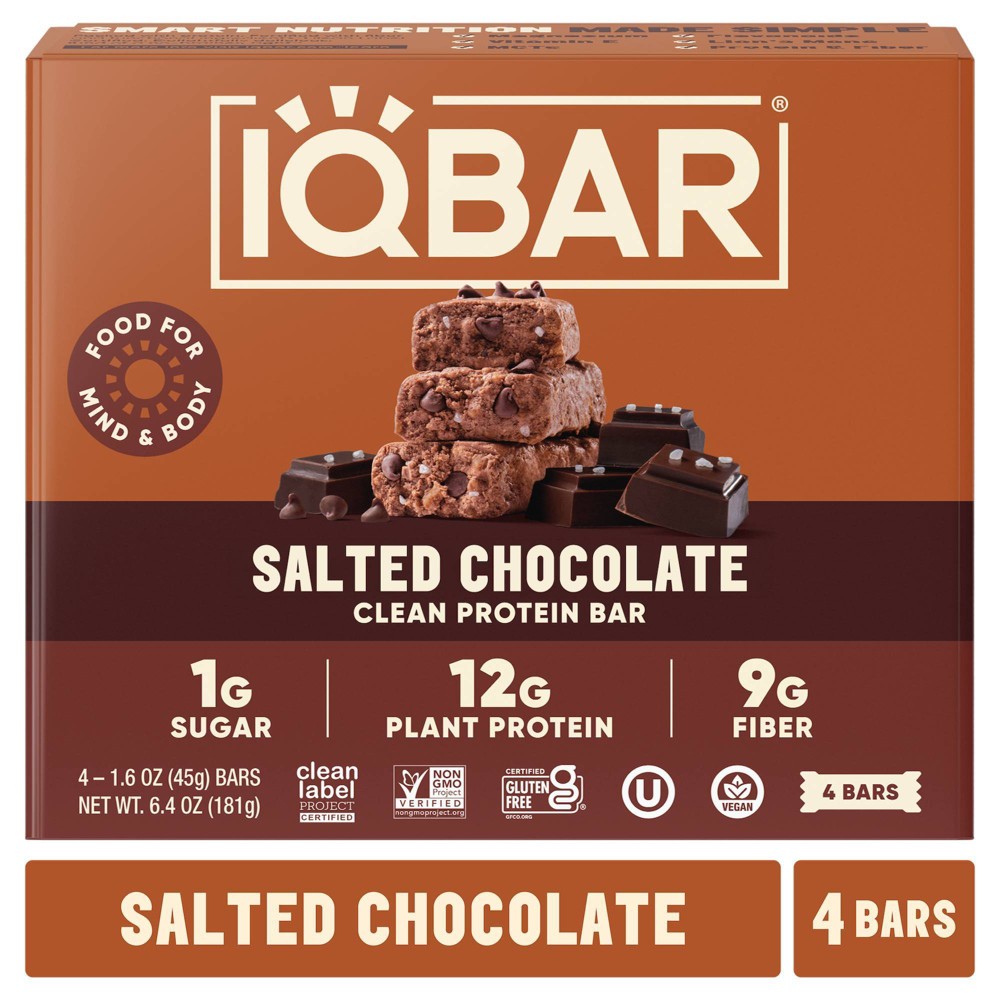IQBAR Salted Chocolate Protein Bars - 6.4oz/4ct