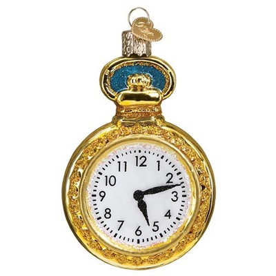Old World Christmas Glass Blown Ornament for Christmas Tree, Pocket Watch