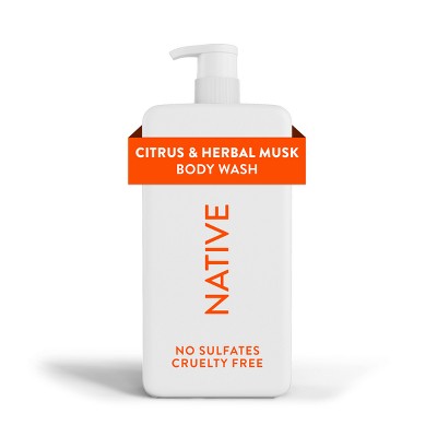Native Body Wash for Men & Women - Citrus & Herbal Musk - Sulfate Free with Pump - 36 fl oz