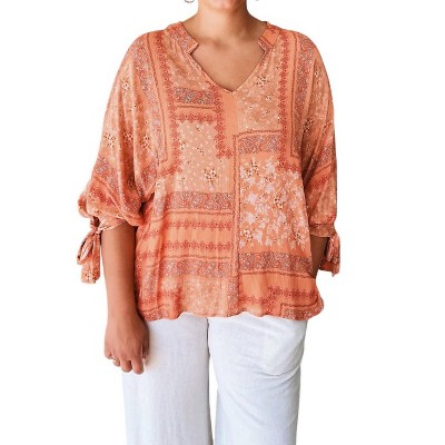 Women's Boho Paisley Top - Plus - reneec.