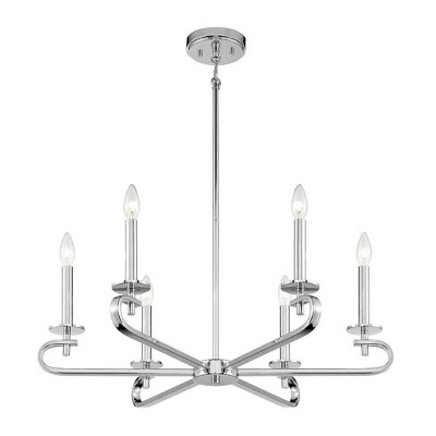 Torino Polished Nickel 6-Light Candle Chandelier