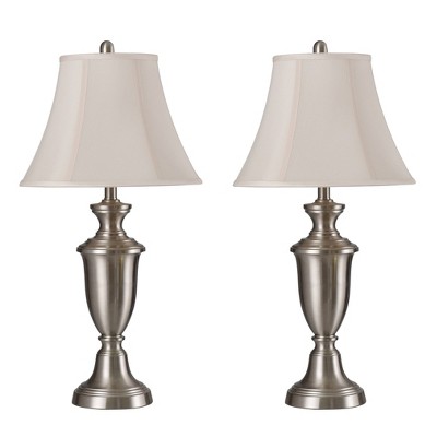 Set Of 2 Table Lamps Brushed Steel Finish - Stylecraft : Target