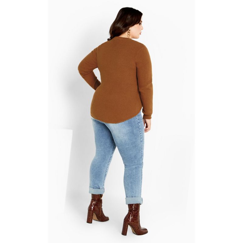 Women's Plus Size Royal sweater - copper | CITY CHIC, 3 of 6