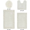 Edge Bath Rug 100% Premium Cotton Ultra-Soft Water Absorbent Tufted Solid Reversible 4 Piece Bathroom Rug Set for Machine Washable Bathmat - 2 of 2