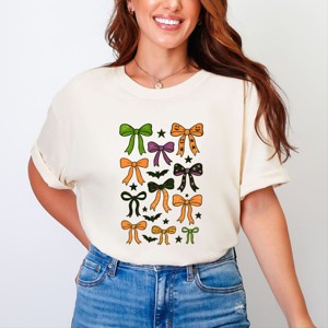 Simply Sage Market Coquette Colorful Halloween Bows Garment Dyed Tee - 1 of 4