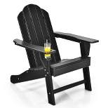 Costway Patio Adirondack Chair Weather Resistant Garden Deck W/Cup Holder White\Black\Grey\Turquoise