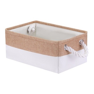 Unique Bargains Fabric Collapsible Storage Organizer Basket with Handles