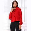 Allegra K Women's Turn Down Collar Long Sleeve Single Breasted Winter Pea Coat - 3 of 4