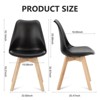 GlasFlength Seating Sets with Wood Legs, Set of 4 for Kitchen, Dining, Living Room, Black, 22.83"*16.93"*32.87" - 2 of 4