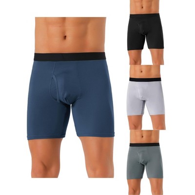 INSPIRE CHIC Men's 4 Pack Lightweight Stretch Open-fly Basic Boxer Briefs