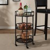 Bristol Rustic Industrial Style Metal and Wood Mobile Serving Cart - Brown - Baxton Studio - 4 of 4