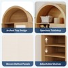 31.5" Arched Shoe Cabinet, 5-Tier 47.8" Tall Rattan Shoe Storage Cabinet with 2 Doors, Open Shelf, Adjustable Shelves - 4 of 4