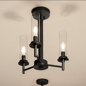 Urban Ambiance Luxury New Traditional Chandelier 14''H x 16''W,  Midnight Black Finish,  Griffith Collection, UHP3987 - 1 of 4