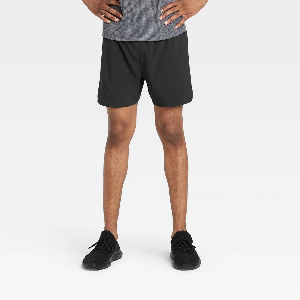 Case of 12 pcs )) Men's Lined Run Shorts 5" - All in Motion™ Black XL
