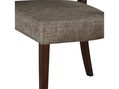 Gray Microfiber Upholstered Side Chair with Wood Legs