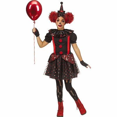 Fun World Girls' Black & Red Chrome Clown Costume : Target