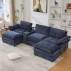 GDFStudio Cyrin 124" Modern 5-Seater Sectional Sofa with Adjustable Handrail, Wireless Charging, Speakers and Ottomans - 2 of 4