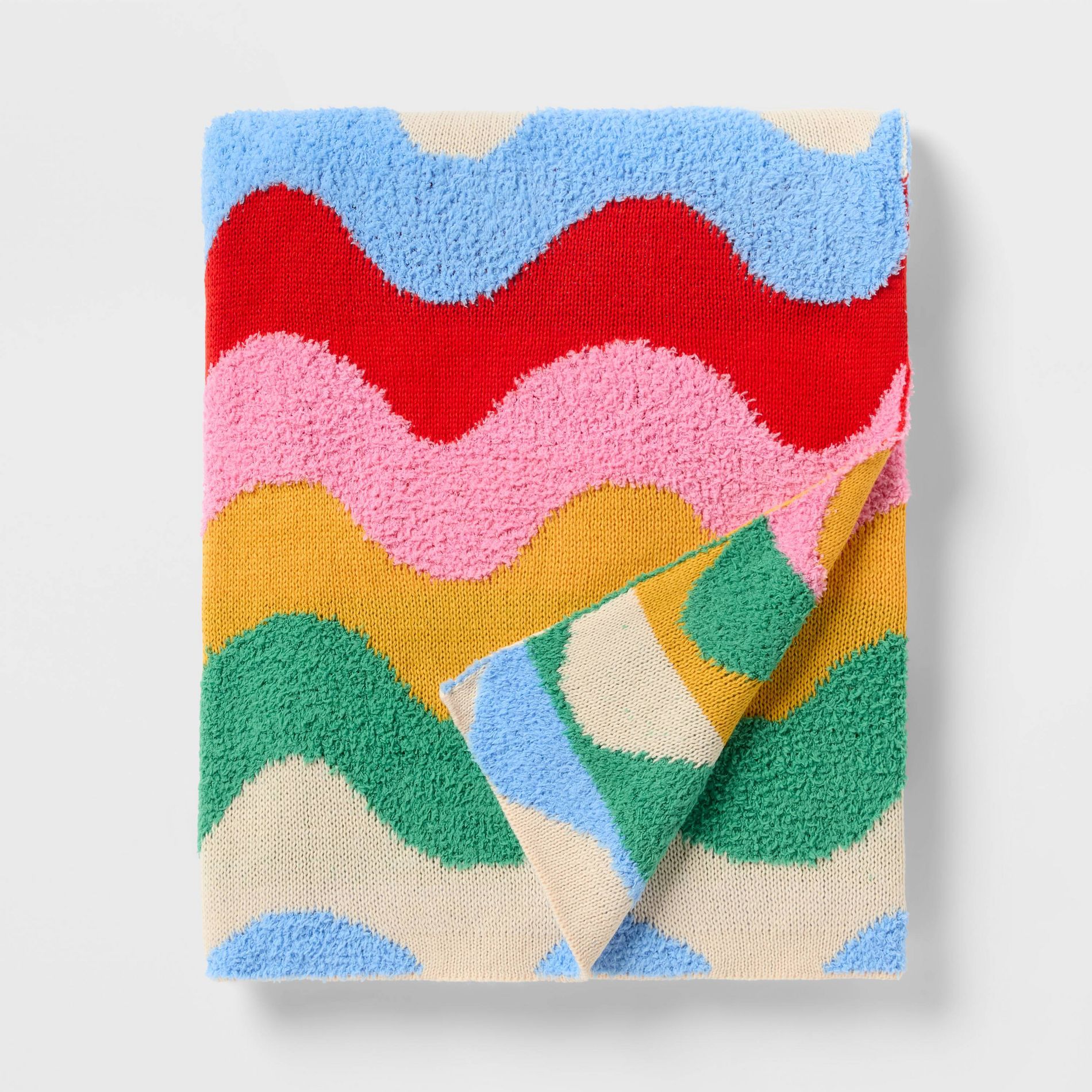 48"x58" Holiday Wavy Striped Knit Kids' Throw Blanket - Pillowfort™