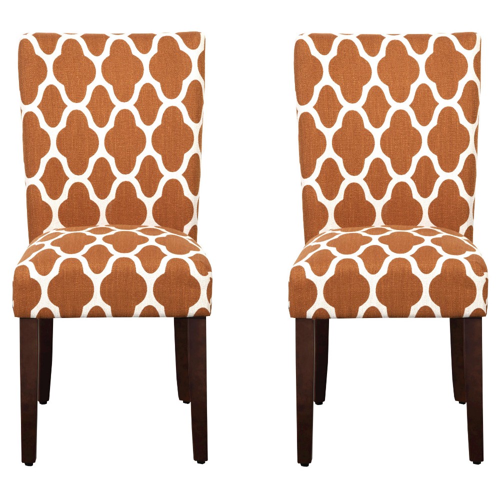 Set of 2 Parson Dining Chair Rust Geo - HomePop was $209.99 now $157.49 (25.0% off)