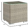 Modway Repose Outdoor Patio Side Table - Light Gray All-Weather Wicker Accent Table for Balcony, Garden, or Poolside - 4 of 4