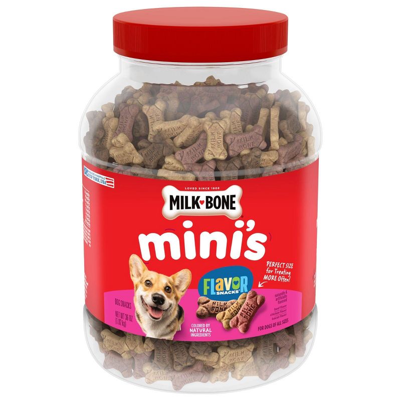 Milk-Bone Original Mini Dry Dog Treats Biscuits Beef, Chicken & Bacon Flavor, 1 of 9