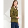 INSPIRE CHIC Women's Casual Fit Notched Lapel Double Breasted Plaid Formal Blazer - 4 of 4