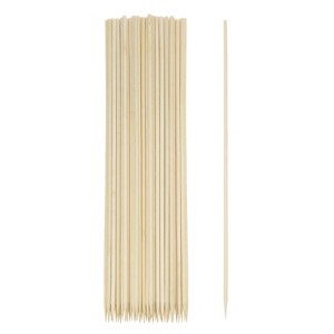 Unique Bargains Bamboo Barbecue Skewers Sticks Natural Wooden Picks 100 Pcs - 1 of 4