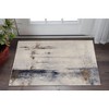 Ivory Blue and Brown Abstract Power Loom Area Rug - 2 of 3