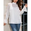 Whizmax Women Long Puff Sleeve Turtleneck Mesh Blouse Going Out Fall Party Night Elegant Tops Cute Women Trendy Blouse - 3 of 4