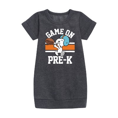 - Peanuts - Game On Pre-K Graphic Short Sleeve Fleece Dress