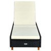 vidaXL Sunbed with Cushion Poly Rattan Black - 2 of 4