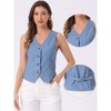INSPIRE CHIC Women's Fashion Sleeveless Button Down V Neck Crop Summer Vest - 2 of 4