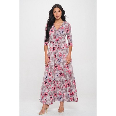 WEST K Women's Grace Faux-Wrap Maxi Dress with Tie Waist
