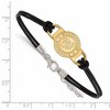 Black Bow Jewelry 14K Yellow Gold Plated S.S. MLB Wash. Nationals Leather Bracelet, 7 In - image 2 of 3