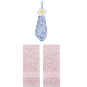 REGALWOVEN 3 Pcs Soft Absorbent Hand Towel Bathroom Decorative Set - 1 of 4