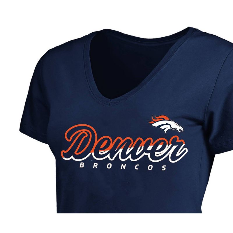NFL Denver Broncos Short Sleeve V-Neck Plus Size T-Shirt, 3 of 4