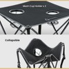 ARROWHEAD OUTDOOR 26" Heavy-Duty Portable Folding Camping Table, Square 600D Canvas Top, 2 Cup Holders, Steel Frame, Carry Bag, Charcoal Black, 2-Pack - 4 of 4