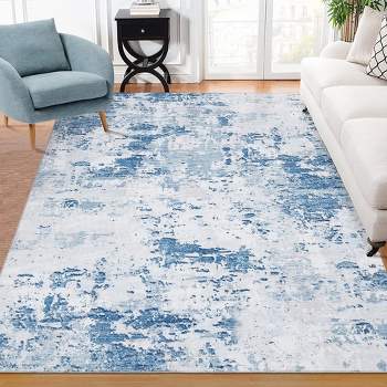 Modern Abstract Rug Machine Washable Printed Rug Soft Foldable Accent Rug for Living Room Bedroom