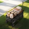 VEVOR Foldable Wagon with Extended Tailgate, 450lbs & 300L Large Capacity Collapsible Wagon Cart, Heavy Duty Folding Utility Carts, Black - 2 of 4