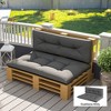 Outsunny 2 Seater Pallet Cushions Outdoor 3.9 in. Thick Replacement Cushions with Tufted Design for Garden, Patio - 3 of 4