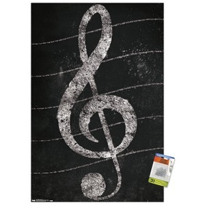 Trends International Treble Clef - Chalk Unframed Wall Poster Prints - 1 of 4