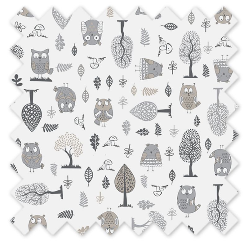 Bacati - Owls in the Woods Beige/Grey Curtain Panel, 4 of 5