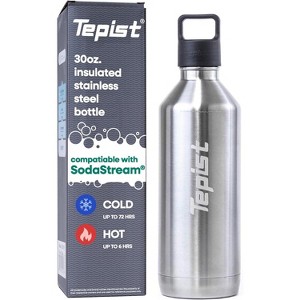 Tepist Twenty0 30 oz Stainless Steel Reusable Bottle Compatible with SodaStream Machines Double Walled, Vacuum Sealed, Leak Proof - 1 of 4