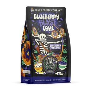 Bones Coffee Company Blueberry  Blast Cake 12 oz (Whole Bean) - 1 of 4