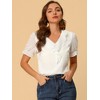 Allegra K Women's Elegant Ruffle V Neck Short Sleeve Swiss Dots Chiffon Blouse - 2 of 4