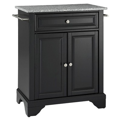 LaFayette Solid Granite Top Portable Kitchen Island - Black - Crosley