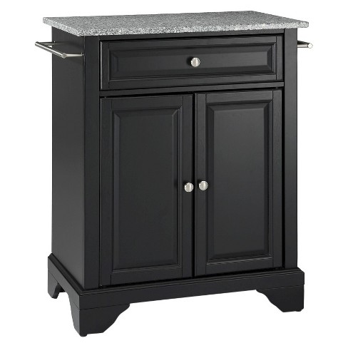 Lafayette Solid Granite Top Portable Kitchen Island Black